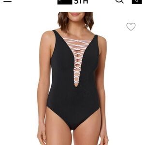 Let's Get Knotty Lace-Front One-Piece Swimsuit